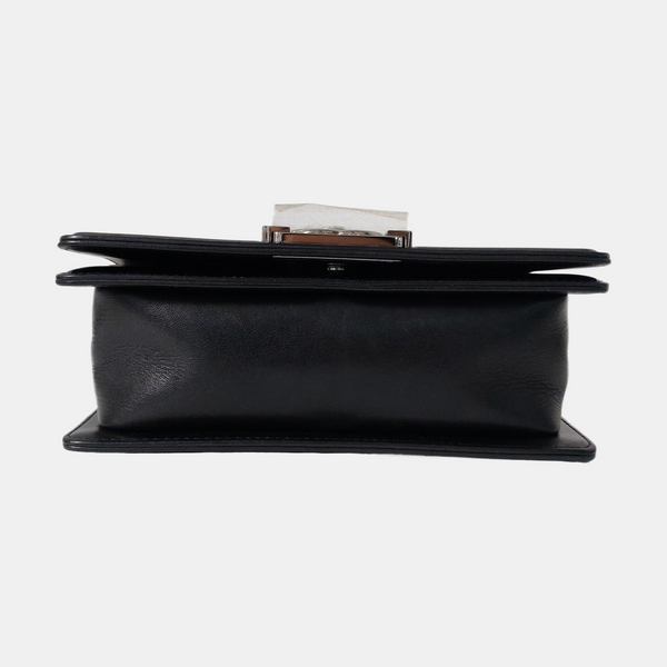 Authenticated pre-owned Boy Chanel Small Quilted Patent Leather Black - Shoulder Bag at Looply