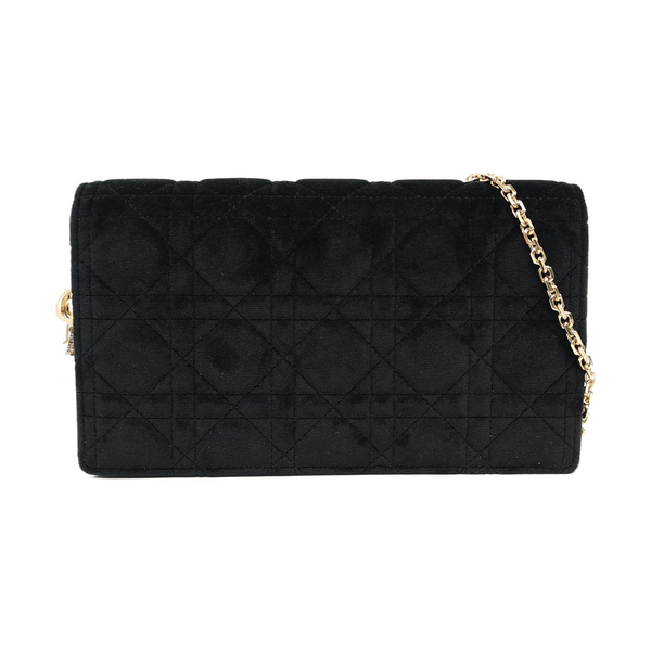 Authenticated pre-owned Lady Dior Fabric Black - Shoulder Bag at Looply