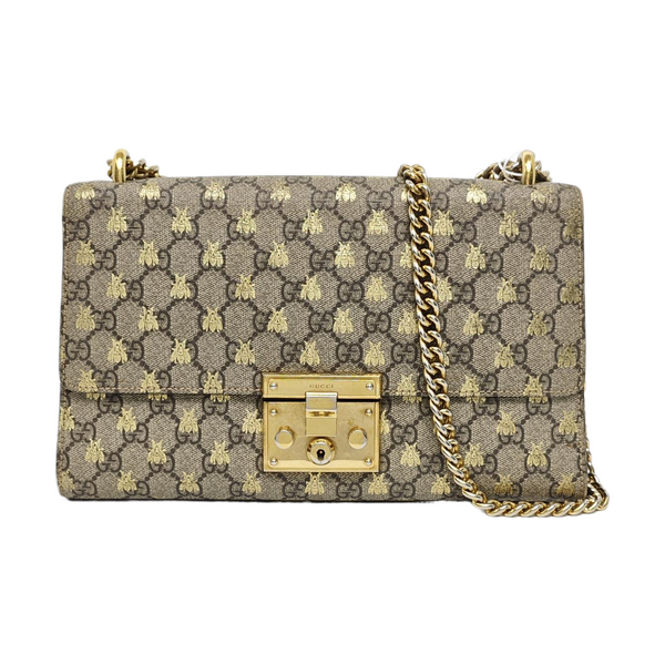 Authenticated pre-owned Padlock Small Monogram Coated Canvas Beige - Shoulder Bag at Looply