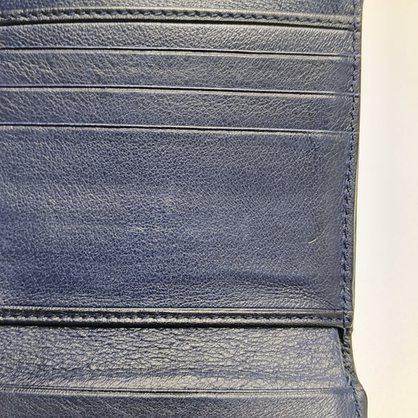 Authenticated pre-owned Lady Dior Patent Calfskin Blue Wallet - Wallet at Looply