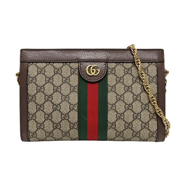 Authenticated pre-owned Ophidia Small Monogram Coated Canvas Beige - Shoulder Bag at Looply