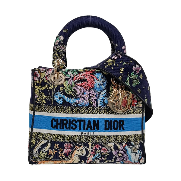 Authenticated pre-owned Lady D-Lite Medium Canvas Blue - Shoulder Bag at Looply