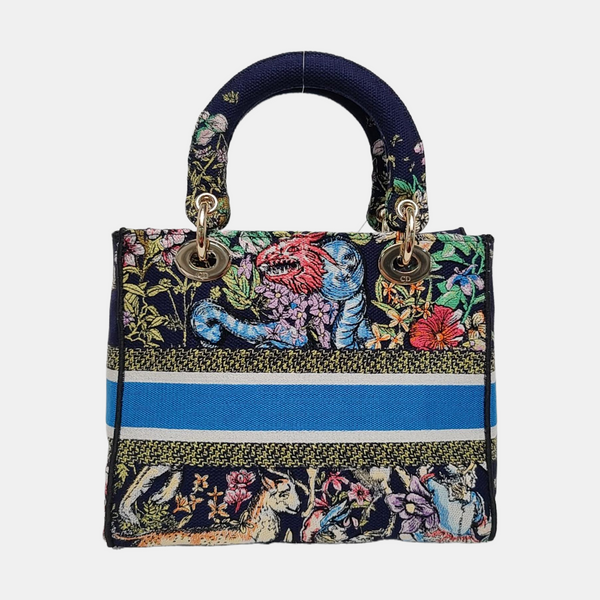 Authenticated pre-owned Lady D-Lite Medium Canvas Blue - Shoulder Bag at Looply