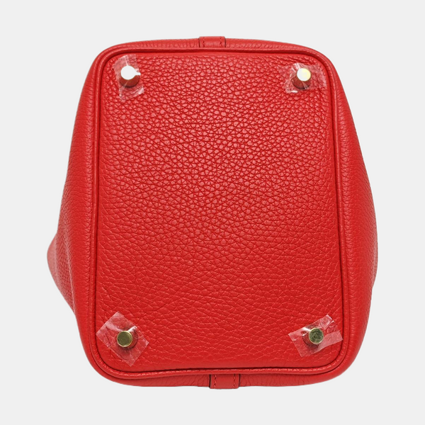 Authenticated pre-owned Picotin Lock 18 Clemence Red - Top Handle Bag at Looply