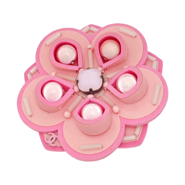 Authenticated pre-owned Modern CC Decorative Brooch Synthetic Material Pink Brooch - Brooch at Looply
