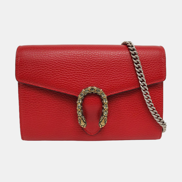 Authenticated pre-owned Dionysus Super Mini Calfskin Red - Shoulder Bag at Looply