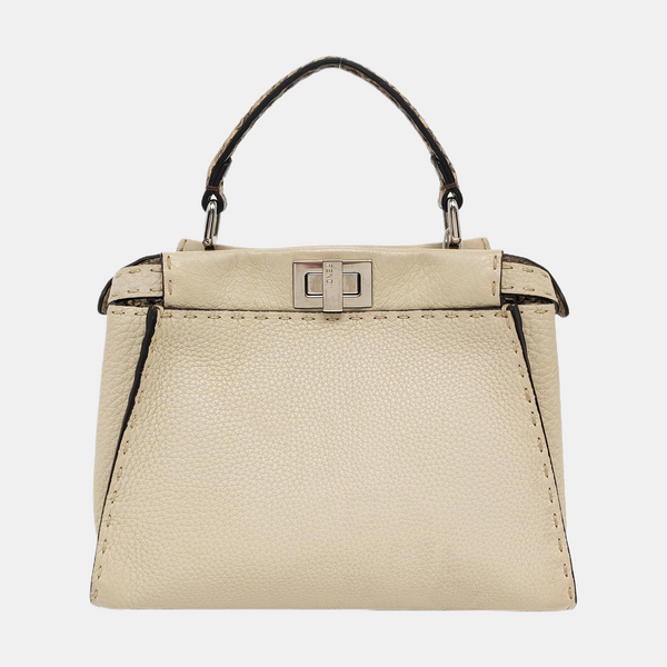 Authenticated pre-owned Peekaboo Calfskin Beige - Top Handle Bag at Looply