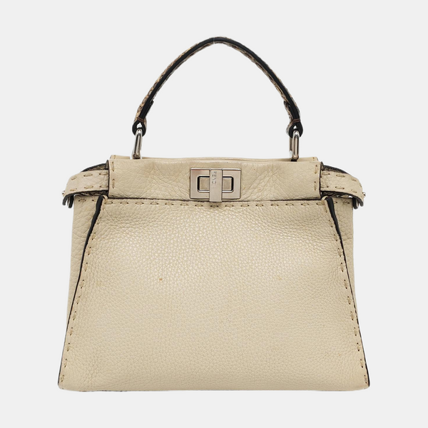 Authenticated pre-owned Peekaboo Calfskin Beige - Top Handle Bag at Looply