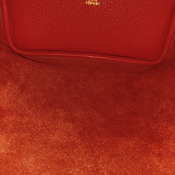 Authenticated pre-owned Picotin Lock 18 Clemence Red - Top Handle Bag at Looply