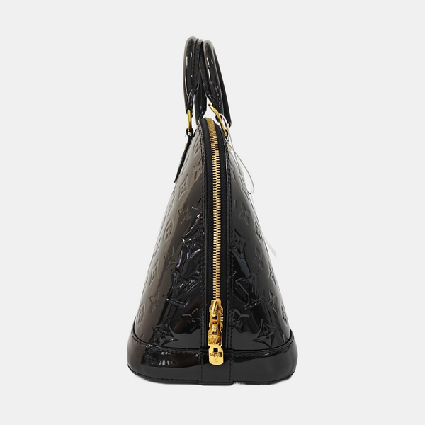 Authenticated pre-owned Alma Monogram Patent Leather Black - Shoulder Bag at Looply