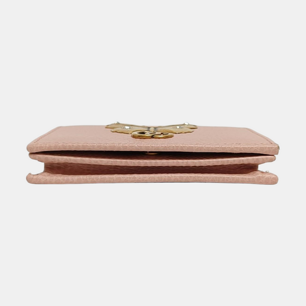 Authenticated pre-owned GG Marmont Calfskin Pink Card Holder - Card Holder at Looply