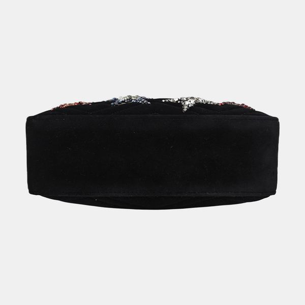 Authenticated pre-owned GG Marmont Velvet Black - Shoulder Bag at Looply