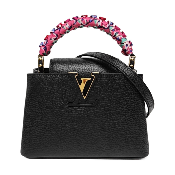 Authenticated pre-owned Capucines Mini Calfskin Black - Shoulder Bag at Looply