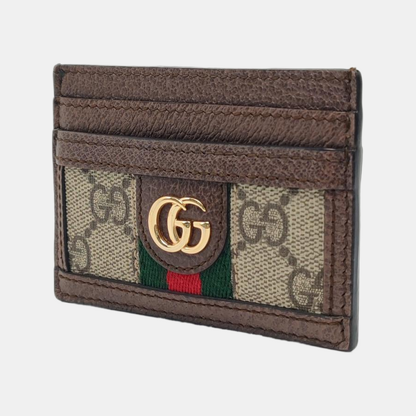 Authenticated pre-owned Ophidia Monogram Coated Canvas Beige Card Holder - Card Holder at Looply