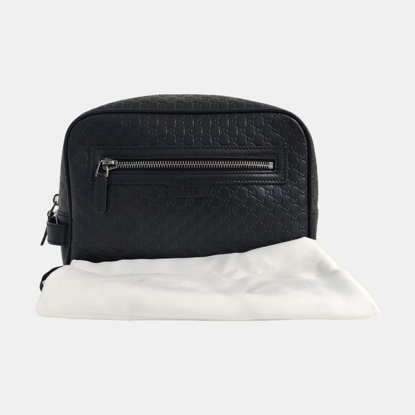 Authenticated pre-owned Microguccissima Monogram Calfskin Black - Clutch at Looply