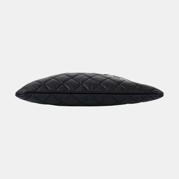 Authenticated pre-owned 2.55 East West Quilted Calfskin Black - Clutch at Looply