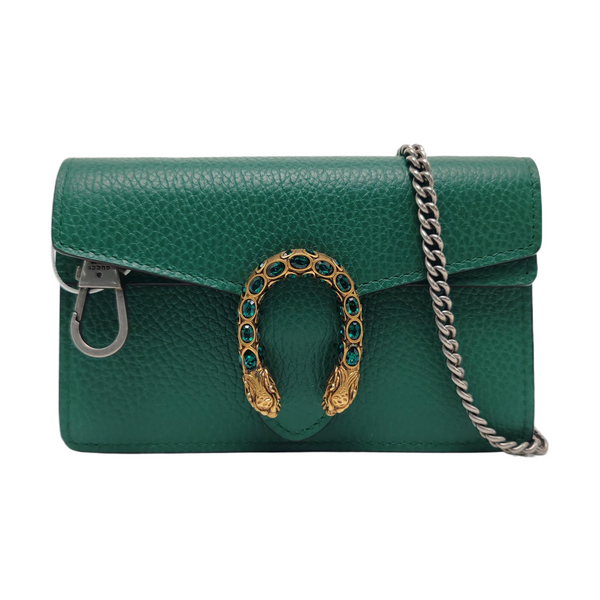 Authenticated pre-owned Dionysus Super Mini Calfskin Green - Shoulder Bag at Looply