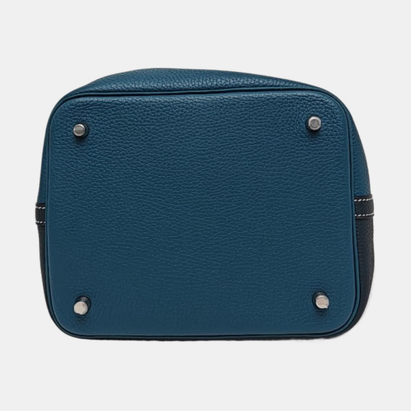 Authenticated pre-owned Picotin Lock 22 Clemence Blue - Top Handle Bag at Looply