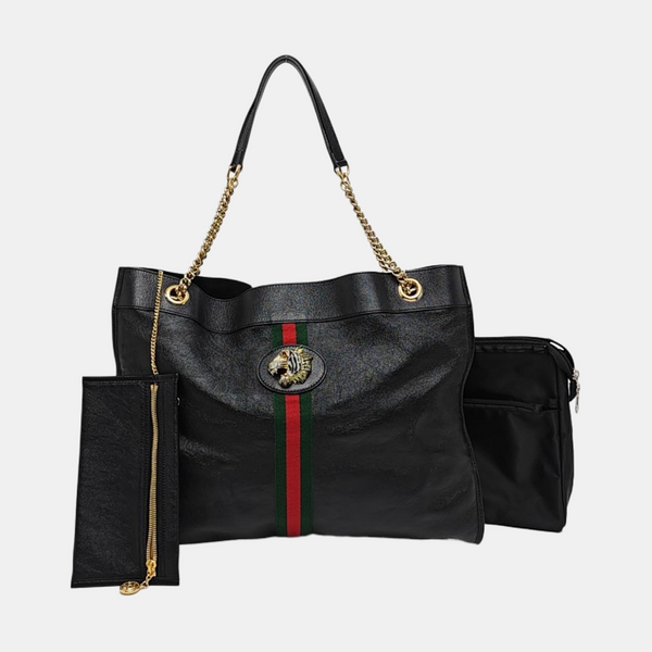 Authenticated pre-owned Rajah Large Calfskin Black - Shoulder Bag at Looply