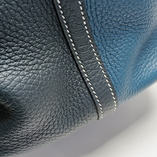 Authenticated pre-owned Picotin Lock 22 Clemence Blue - Top Handle Bag at Looply