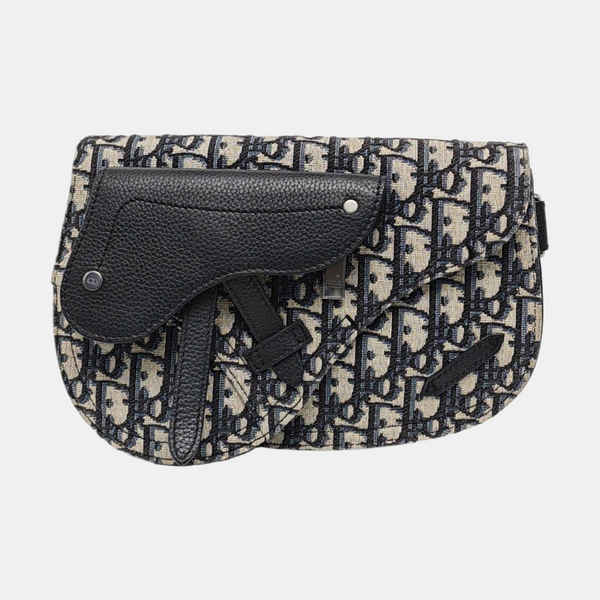 Authenticated pre-owned Saddle Oblique Canvas Blue - Crossbody Bag at Looply