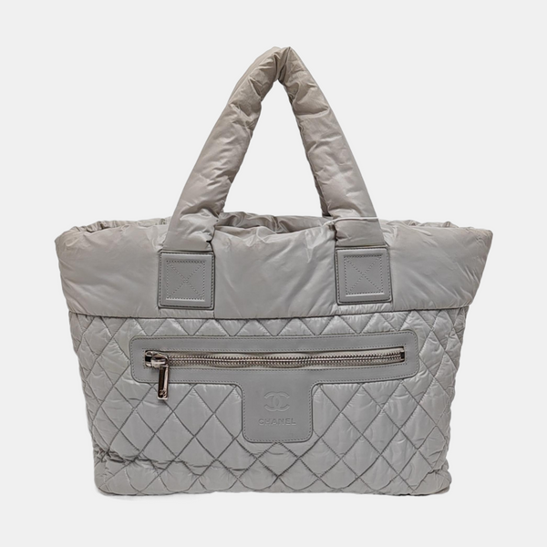 Authenticated pre-owned Coco Cocoon Quilted Nylon Gray - Top Handle Bag at Looply