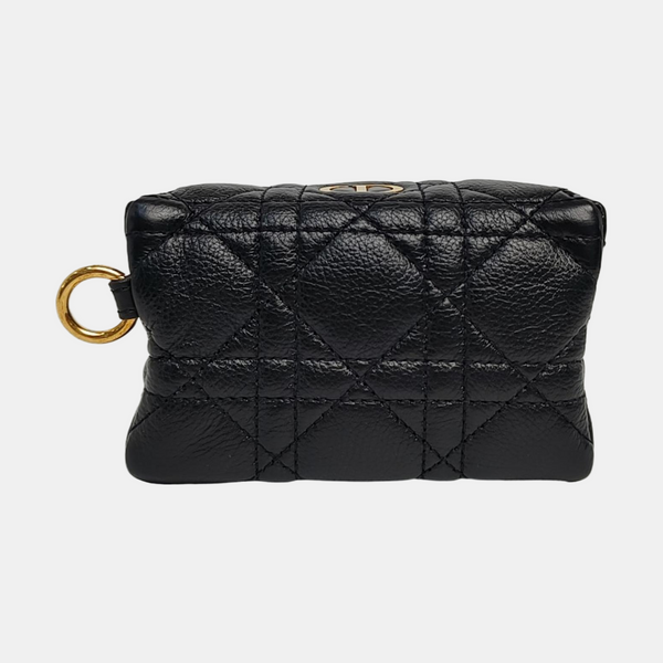 Authenticated pre-owned Dior Caro Calfskin Black - Clutch at Looply