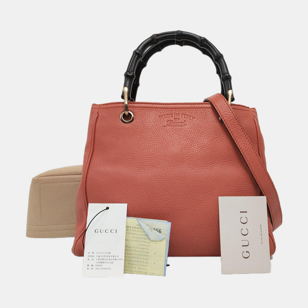 Authenticated pre-owned Bamboo 1947 Calfskin Pink - Top Handle Bag at Looply