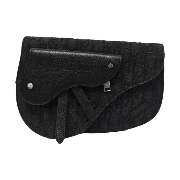 Authenticated pre-owned Saddle Oblique Canvas Black - Shoulder Bag at Looply