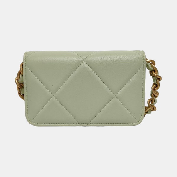 Authenticated pre-owned Chanel 19 Quilted Lambskin Green - Shoulder Bag at Looply