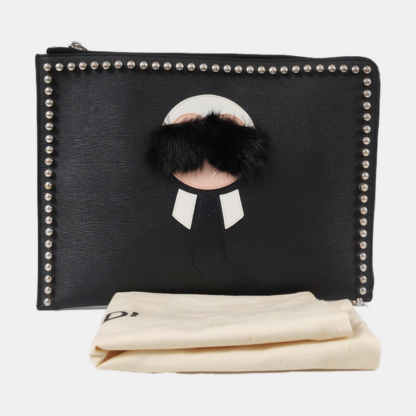 Authenticated pre-owned Karlito Calfskin Black - Clutch at Looply