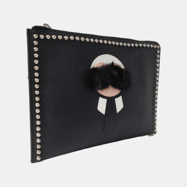 Authenticated pre-owned Karlito Calfskin Black - Clutch at Looply