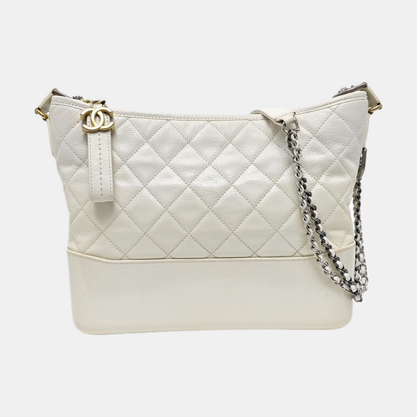 Authenticated pre-owned Gabrielle Medium Quilted Lambskin White - Shoulder Bag at Looply