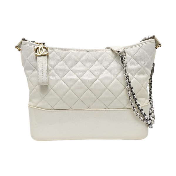Authenticated pre-owned Gabrielle Medium Quilted Lambskin White - Shoulder Bag at Looply