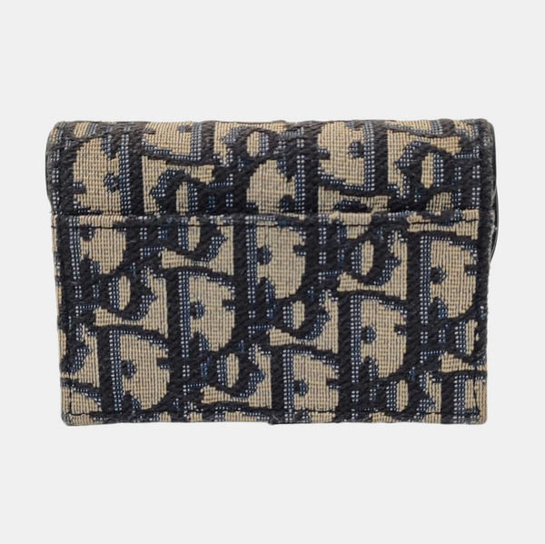 Authenticated pre-owned Saddle Oblique Canvas Blue Card Holder - Card Holder at Looply