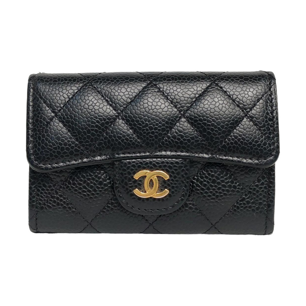 Authenticated pre-owned Classic Flap Quilted Grained Calfskin Black - Clutch at Looply