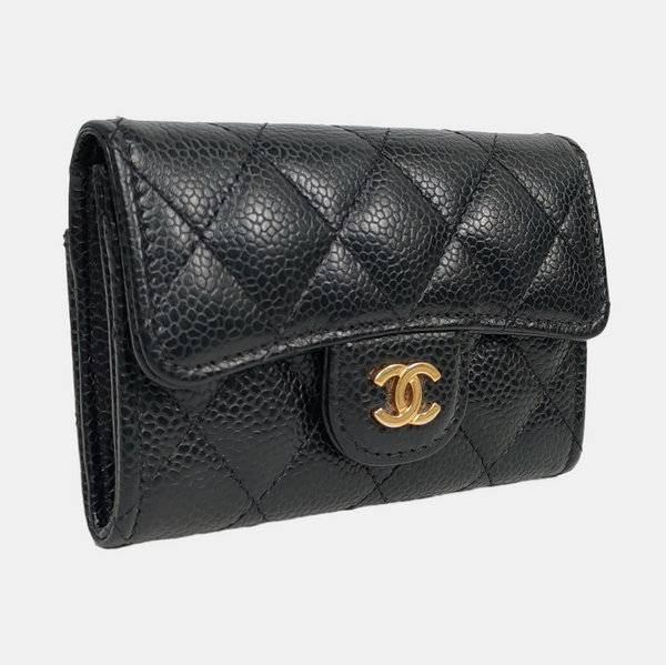 Authenticated pre-owned Classic Flap Quilted Grained Calfskin Black - Clutch at Looply