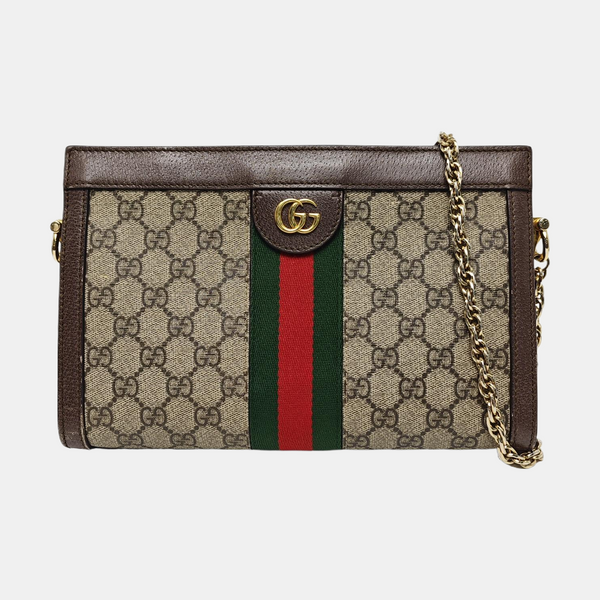 Authenticated pre-owned Ophidia Small Monogram Coated Canvas Beige - Shoulder Bag at Looply