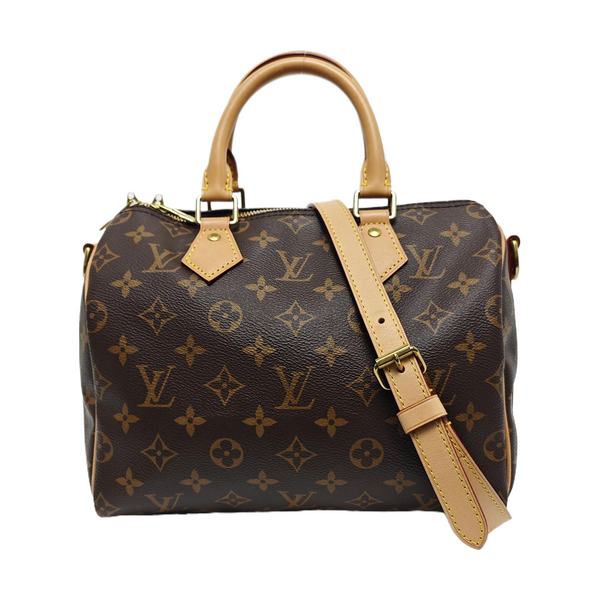 Authenticated pre-owned Speedy 25 Monogram Coated Canvas Brown - Shoulder Bag at Looply