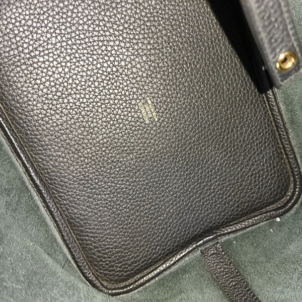 Authenticated pre-owned Picotin Lock 22 Clemence Black - Top Handle Bag at Looply