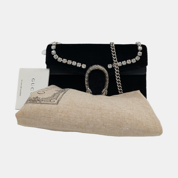 Authenticated pre-owned Dionysus Super Mini Velvet Black - Crossbody Bag at Looply