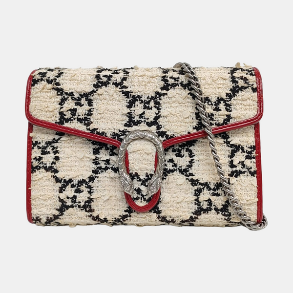 Authenticated pre-owned Dionysus Super Mini Monogram Wool White - Crossbody Bag at Looply