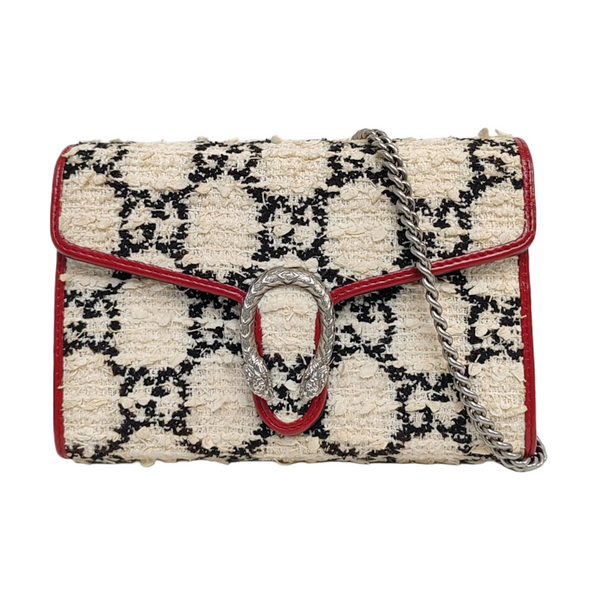 Authenticated pre-owned Dionysus Super Mini Monogram Wool White - Crossbody Bag at Looply