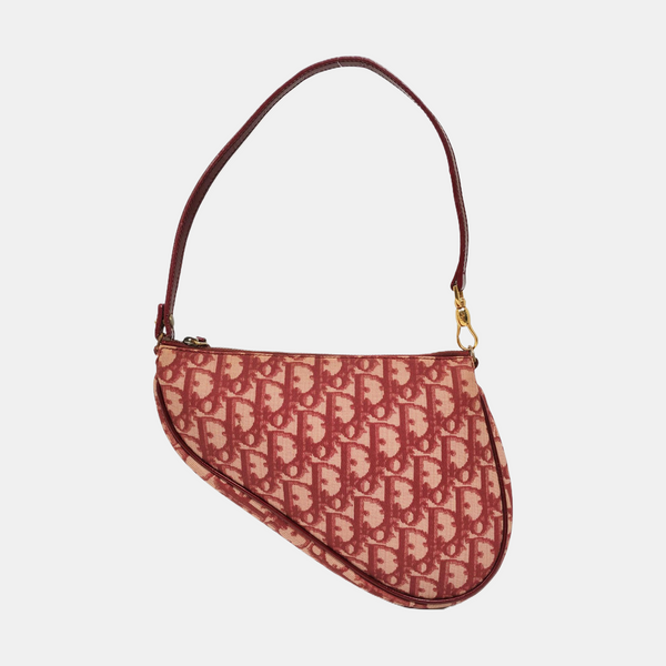 Authenticated pre-owned Saddle Oblique Canvas Red - Top Handle Bag at Looply