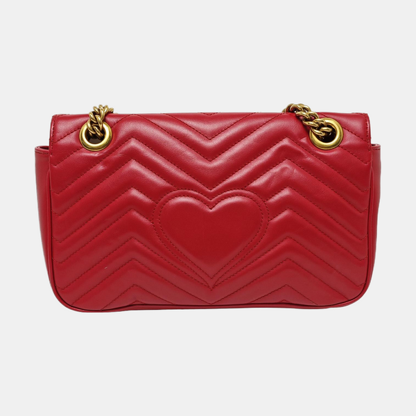Authenticated pre-owned GG Marmont Medium Calfskin Red - Crossbody Bag at Looply