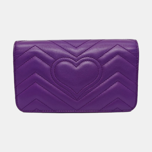 Authenticated pre-owned GG Marmont Calfskin Purple - Crossbody Bag at Looply