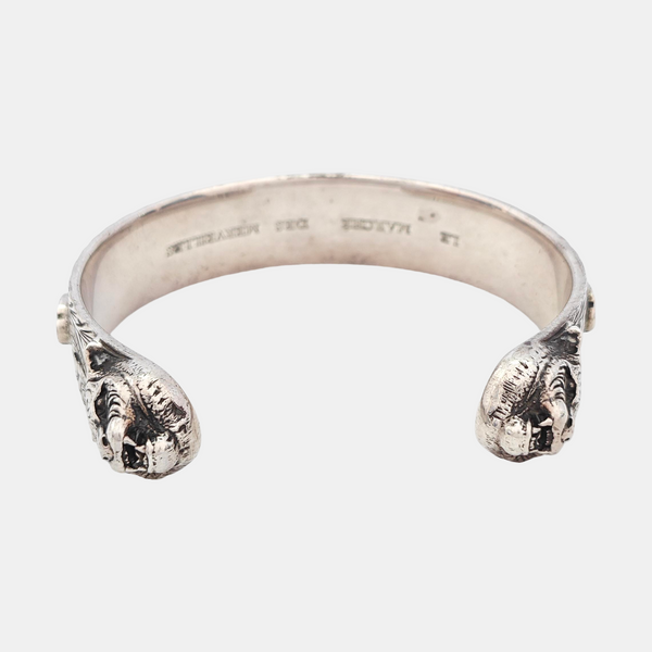 Authenticated pre-owned Marche Des Mervielles Tiger Cuff 925 Sterling Silver Bracelet - Bracelet at Looply
