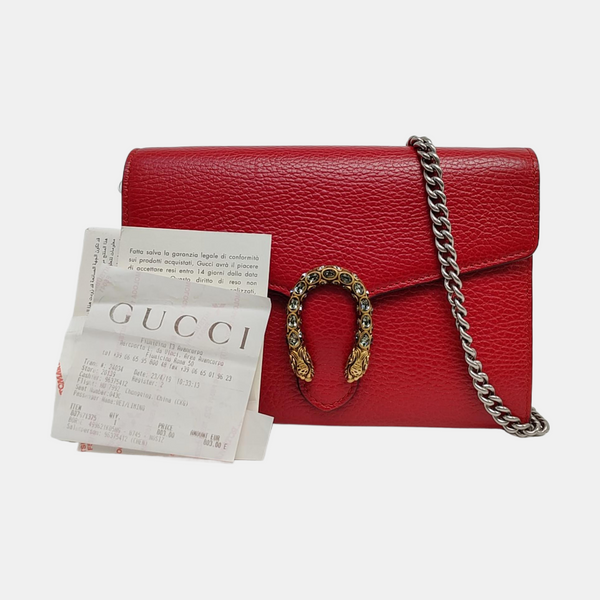 Authenticated pre-owned Dionysus Super Mini Calfskin Red - Shoulder Bag at Looply