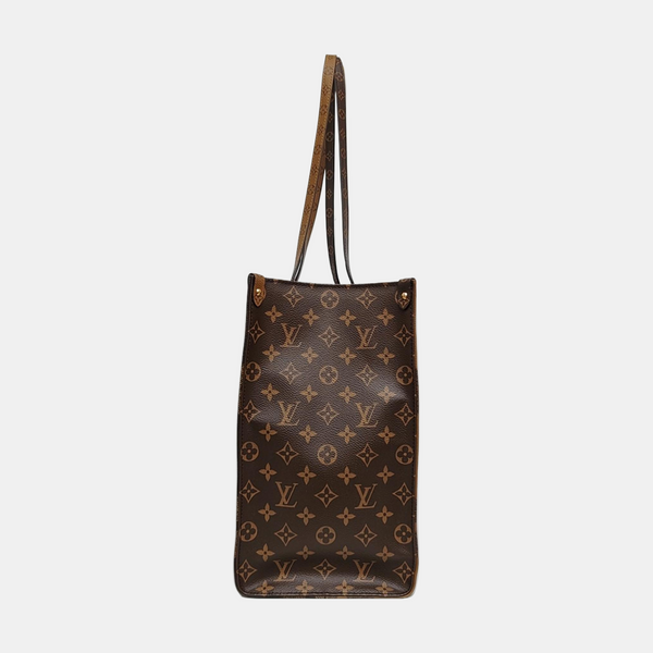 Authenticated pre-owned Onthego GM Monogram Coated Canvas Brown - Shoulder Bag at Looply
