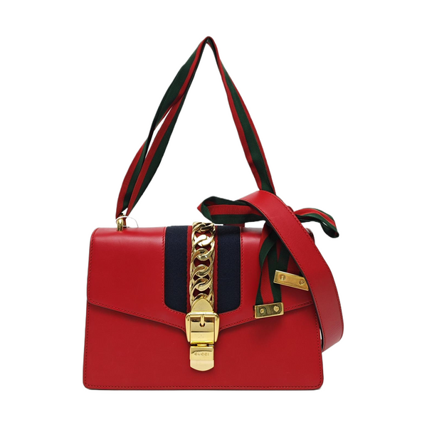 Authenticated pre-owned Sylvie Small Calfskin Red - Shoulder Bag at Looply